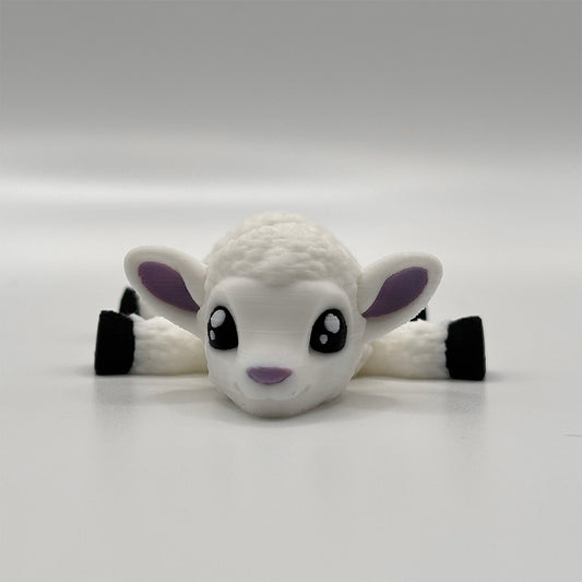3D printed sheep and lamb with flexible, positionable bodies - designed by MatMire Makes - available from 3D Busy Hands