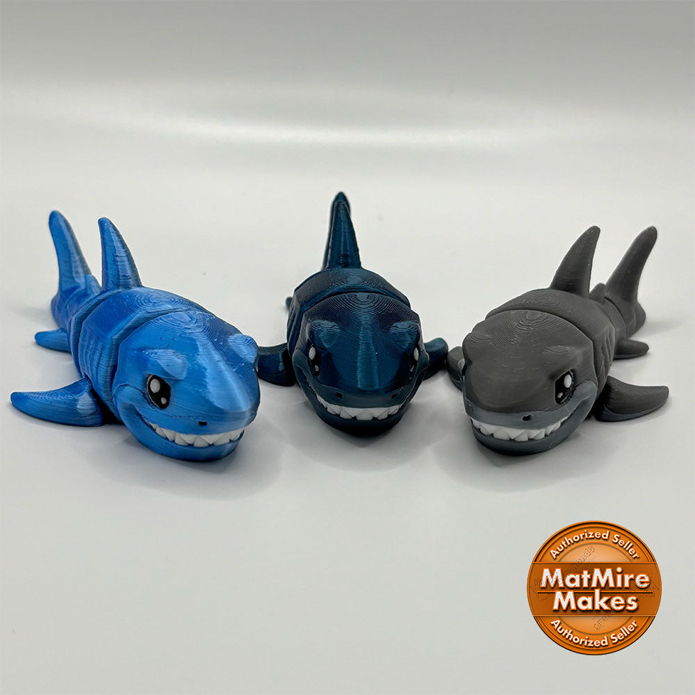 Available from 3D Busy Hands, these three grinning shark toys are designed for fidgety hands. 