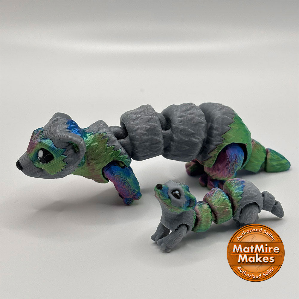 Pictured with a baby ferret in training, Super Ferret is a palm-sized, articulated fidget toy available from 3D Busy Hands.