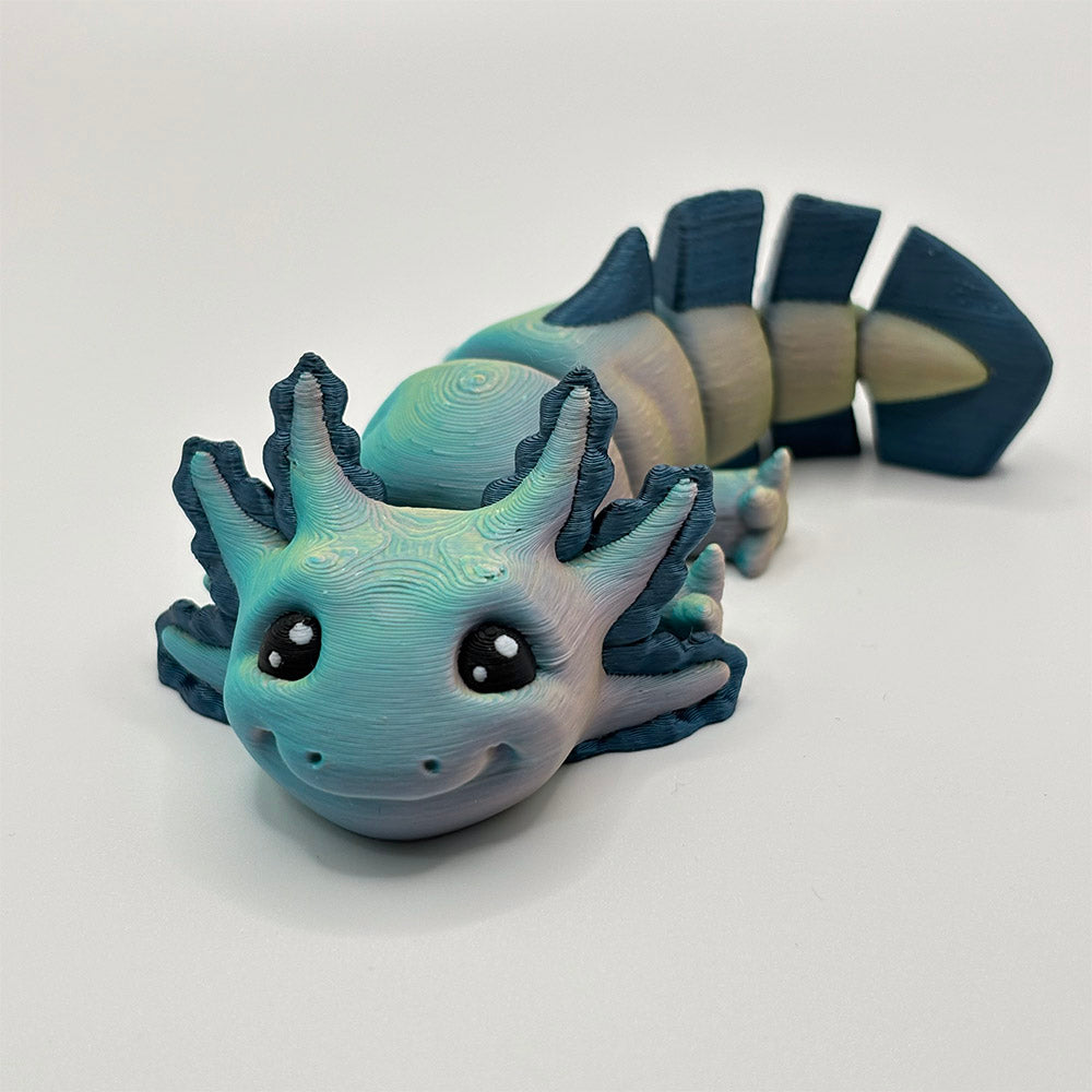 Medium-sized 3D printed axolotl fidget toy