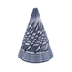 Featuring a high-shine metallic finish, this 3D printed pass-through cone has black and silver layers that shine.  