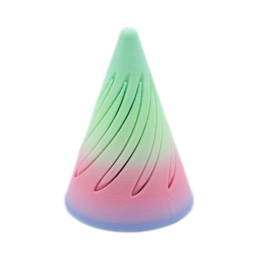 3D printed pass-trough toy in pastel shades